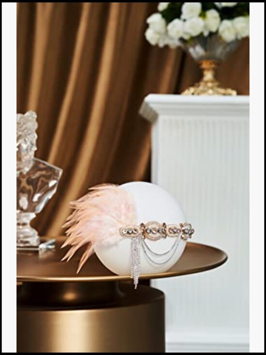 Gatsby Flapper Headband Vintage Retro Feather Headpiece for 1920s Parties